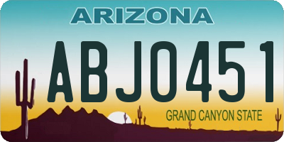 AZ license plate ABJ0451