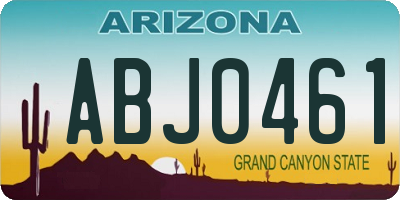 AZ license plate ABJ0461