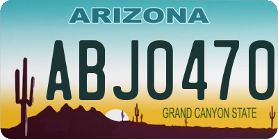 AZ license plate ABJ0470