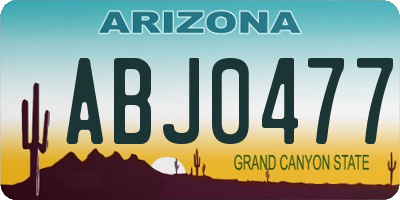 AZ license plate ABJ0477