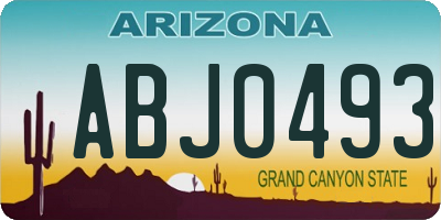 AZ license plate ABJ0493