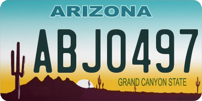 AZ license plate ABJ0497