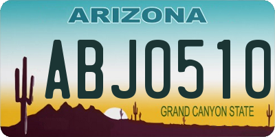 AZ license plate ABJ0510