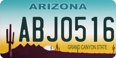 AZ license plate ABJ0516