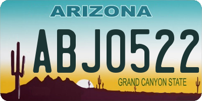 AZ license plate ABJ0522