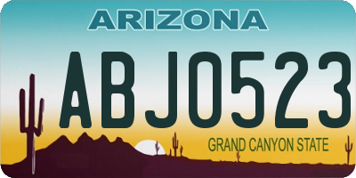 AZ license plate ABJ0523