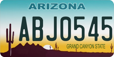AZ license plate ABJ0545
