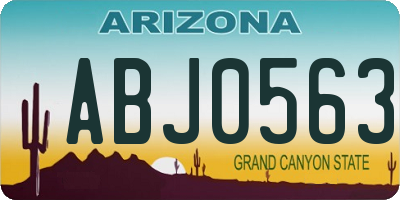 AZ license plate ABJ0563
