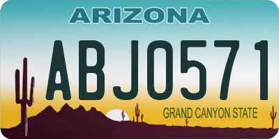 AZ license plate ABJ0571