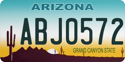 AZ license plate ABJ0572