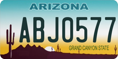 AZ license plate ABJ0577