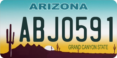 AZ license plate ABJ0591