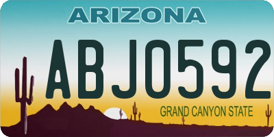 AZ license plate ABJ0592