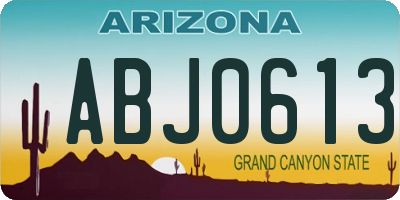 AZ license plate ABJ0613