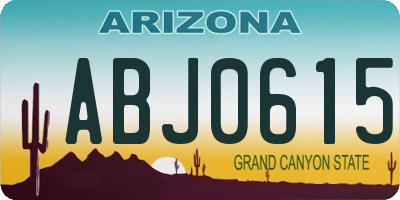 AZ license plate ABJ0615