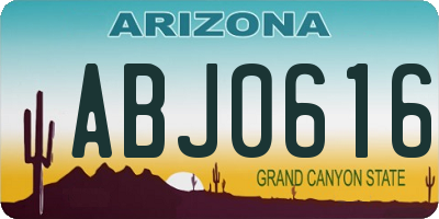 AZ license plate ABJ0616