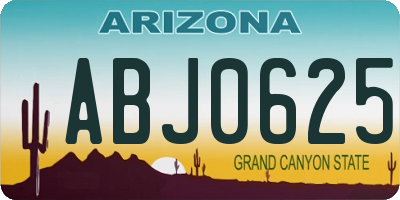 AZ license plate ABJ0625
