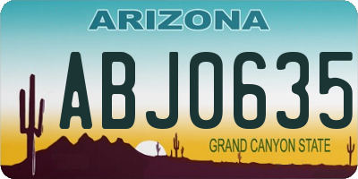 AZ license plate ABJ0635