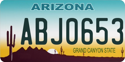 AZ license plate ABJ0653