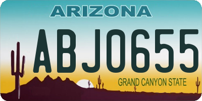 AZ license plate ABJ0655
