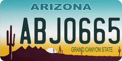 AZ license plate ABJ0665