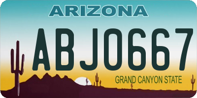 AZ license plate ABJ0667