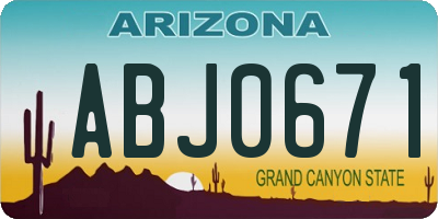 AZ license plate ABJ0671