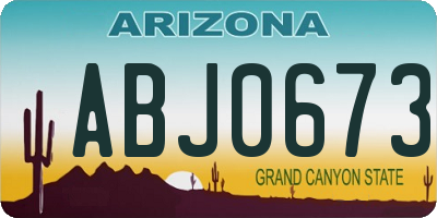 AZ license plate ABJ0673