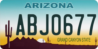 AZ license plate ABJ0677