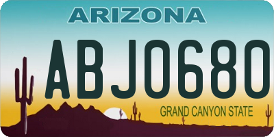 AZ license plate ABJ0680