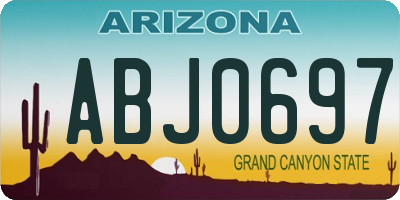 AZ license plate ABJ0697