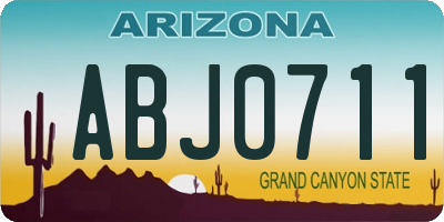 AZ license plate ABJ0711