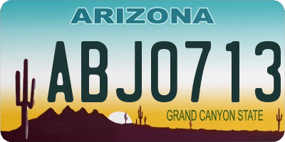 AZ license plate ABJ0713