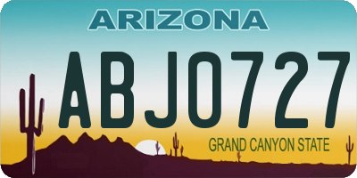 AZ license plate ABJ0727