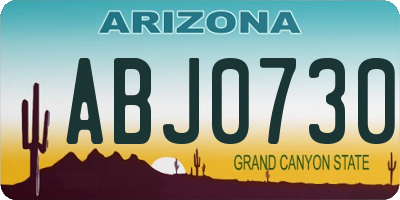 AZ license plate ABJ0730