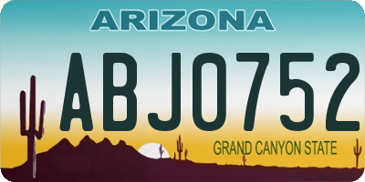 AZ license plate ABJ0752