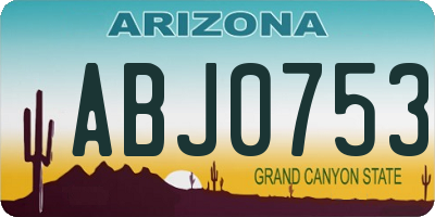 AZ license plate ABJ0753
