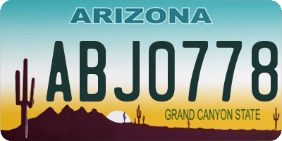 AZ license plate ABJ0778