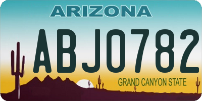 AZ license plate ABJ0782