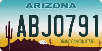 AZ license plate ABJ0791