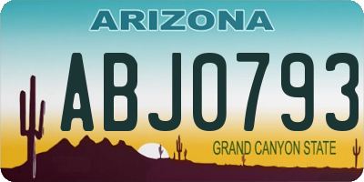 AZ license plate ABJ0793