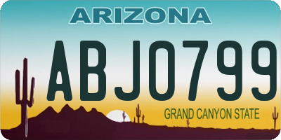 AZ license plate ABJ0799