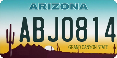 AZ license plate ABJ0814