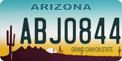 AZ license plate ABJ0844