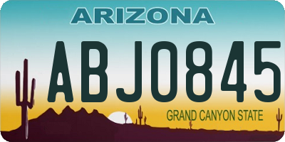 AZ license plate ABJ0845