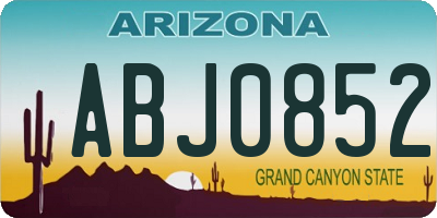 AZ license plate ABJ0852