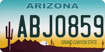 AZ license plate ABJ0859