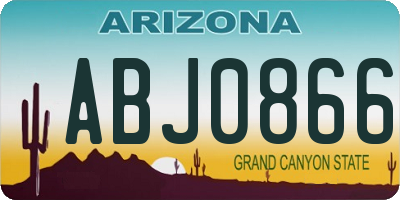 AZ license plate ABJ0866