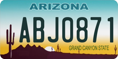 AZ license plate ABJ0871