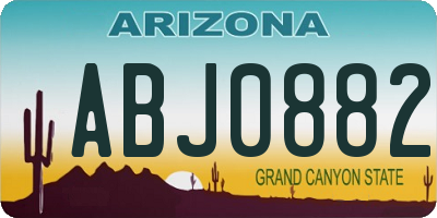 AZ license plate ABJ0882